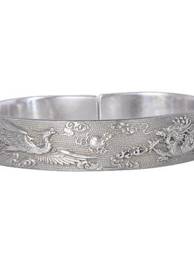 足银手镯龙凤呈祥中式国潮风女款
