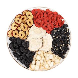 黑枸杞桑葚红枸杞人参红枣干茶花果茶男女熬夜保健肾气血补养生茶