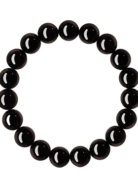 天然黑曜石小米珠本命年转运手串