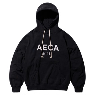 AECA韩国男女春季宽松新款百搭时尚大Logo连帽长袖卫衣MUSINSA
