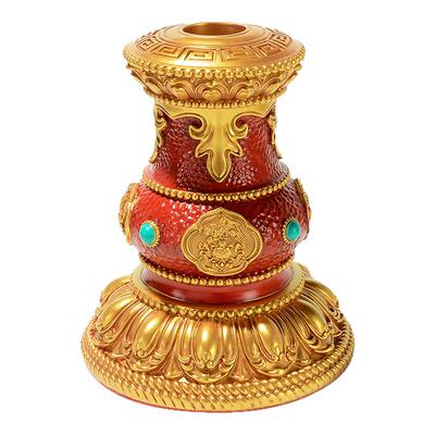 手摇转轮底座八吉祥雕花转筒摆件