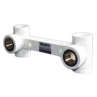 热熔PPR水管件双连体内丝三通4分牙联体弯头暗装花洒淋浴龙头定位