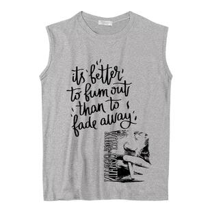 nirvana kurt cobain柯本与其苟延残喘不如从容燃烧坎肩背心无袖T