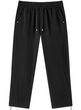 gxg.jeans男装 黑色简约休闲长裤束脚裤宽松薄款 25年夏新品