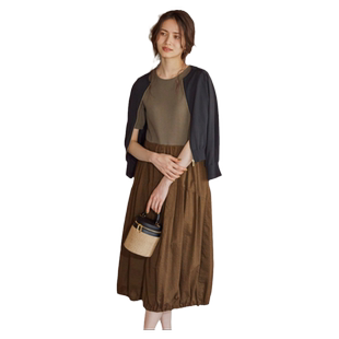 23区SLOW设计感棉纱波浪气球甜美连衣裙女ONWARD