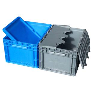 灰色物流箱加厚周转箱EU箱汽配箱储物箱胶箱长方形带盖工业塑料箱