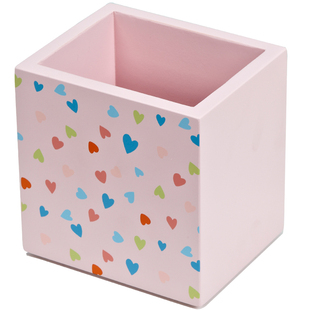 笔筒儿童女孩书桌收纳大容量超大木质高颜值粉色女生学生笔桶创意可爱木质售楼处女童样板间软装桌面装饰摆件