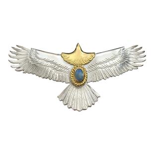 银创鹫见太郎TaroWashimi金头欧珀大鹰吊坠s925纯银18K金项链男女