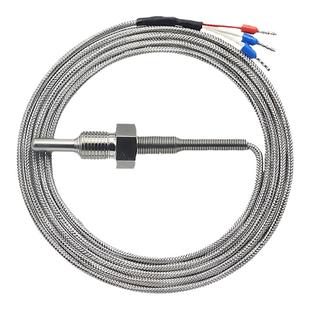 450℃高温PT100温度传感器铂热电阻感温探头螺纹K型热电偶风管道