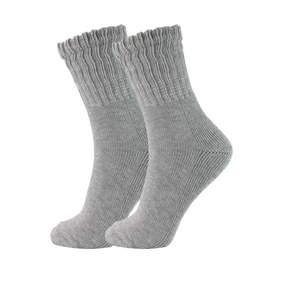 MD秋冬保暖毛圈加厚长筒宽松口袜子中老年人不勒脚肿骨折高筒棉袜