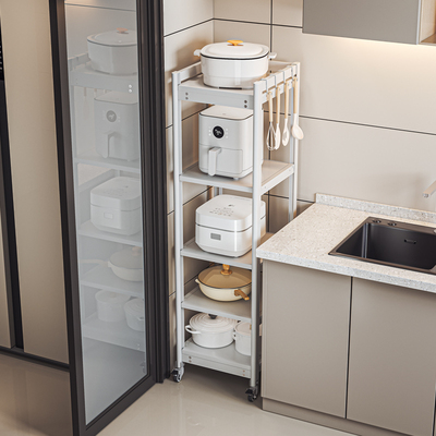 厨房置物架落地多层窄款架子一体放锅电器微波炉烤箱储物架收纳架