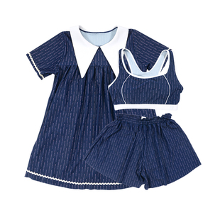 两小无猜李小饭分体泳衣保守女士三件套学生显瘦遮肚游泳衣平角裤