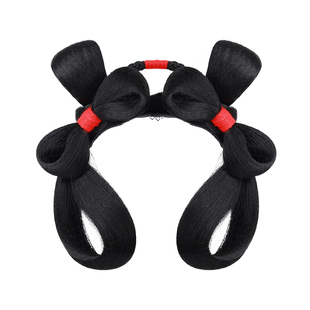 儿童古风假发汉服女童头饰一体式蝴蝶结发包盘发古装发髻头饰垫发