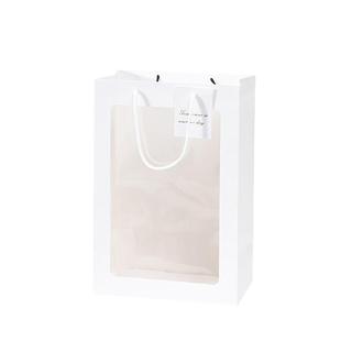 开窗手提袋 鲜花橱窗袋 情人节礼品袋网红鲜花花束包装袋地摊批发