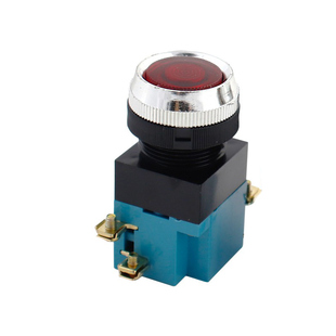 la19按钮开关自复位LA19-11点动圆形启动停止平头1开1闭机床开关