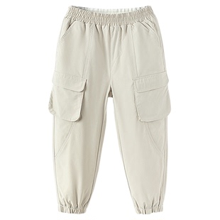 森马儿童长裤2024新款三防工装裤冬季厚款加绒束脚裤女童裤子宽松