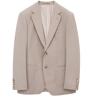 JDV男装春秋季商场同款浅咖平驳领正装西装单排扣通勤外套SMM3005