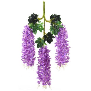 仿真紫藤花塑料假花藤条室内婚庆吊顶装饰紫罗兰条挂壁吊篮花藤蔓