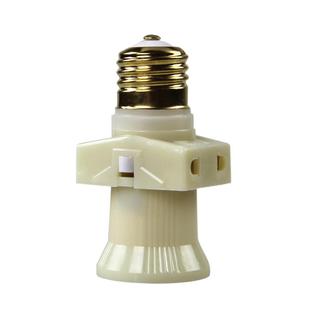 老式E27螺口双分火灯头带开关插座螺旋灯口宿舍灯座转换器多用灯