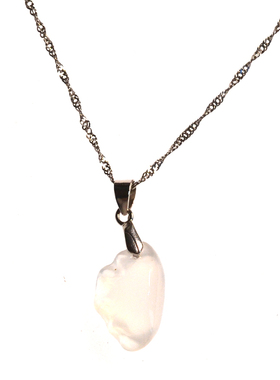 白玉髓纯银锁骨链立体饺子项链