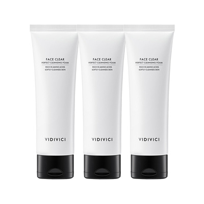 【胡可直播】VidiVici女神洗面奶洁面120ml*3洗面乳清洁泡沫慕斯