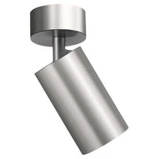 明装射灯不锈钢包豪斯银色可调节角度吸顶灯免打孔中古工业无主灯