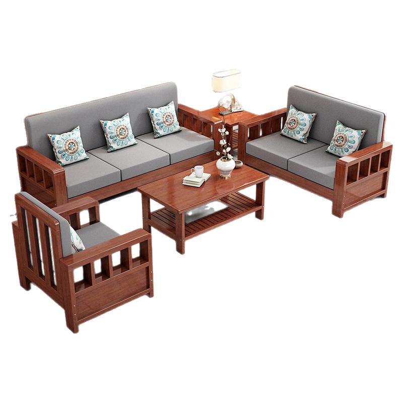 实木沙发客厅新中式冬夏两用