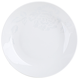 6个装纯白骨瓷盘子菜盘家用陶瓷深盘子创意饭盘汤盘圆形碟子套装