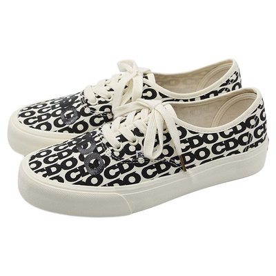 日本冈山久留米帆布鞋字母涂鸦