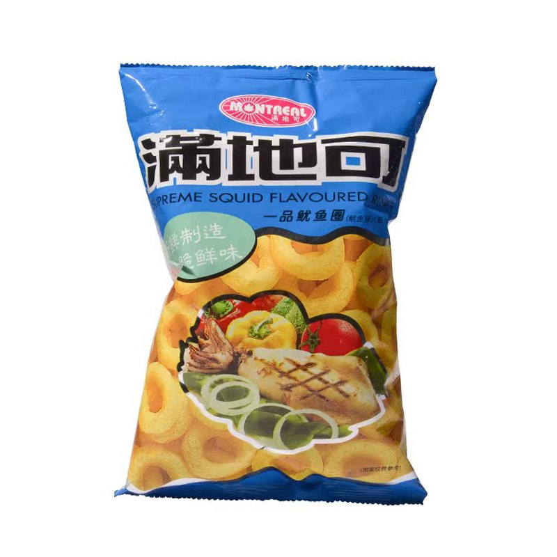 满地可怀旧鱿鱼整箱膨化零食薯片