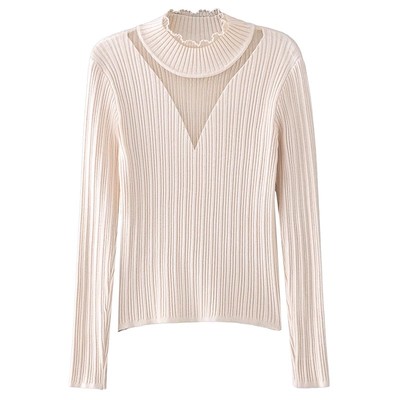 半高领短款毛衣女镂空内搭打底衫