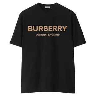 自营Burberry博柏利经典Logo字母印花圆领时尚短袖T恤春季新款