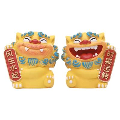 摆件一对风狮爷柿柿如意玄关装饰