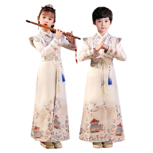 儿童古装汉服秋款女童唐装演出服男童中国风古风国学服2025年新款
