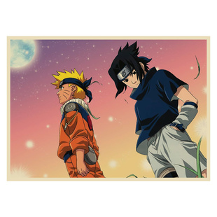 火影忍者海报 牛皮纸复古装饰画 怀旧主题画 寝室宿舍挂画 动漫画