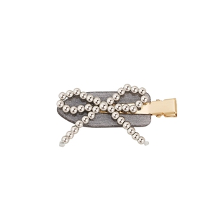 AJIDOU阿吉豆发饰女款金属感发夹时尚蝴蝶结百搭半扎发合金侧边夹