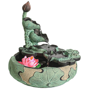 创意桌面流水喷泉摆件家居饰品客厅电视柜加湿器装饰景观开业礼品