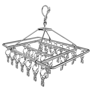 304不锈钢多夹子晾衣架防风挂钩家用婴儿多功能加粗晾晒袜子神器