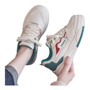 环球小白鞋女2026春秋新款vibe风百搭板鞋子小众设计感厚底休闲鞋