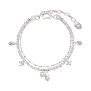 ASTRALIS·隐星｜拉丝天然白玛瑙星芒双层手链女气质高级叠戴新款