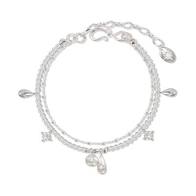 ASTRALIS隐星白玛瑙双层手链原创