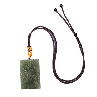 【珍藏】天然和田玉关公吊坠男本命年项链玉石玉佩挂坠饰高档礼物