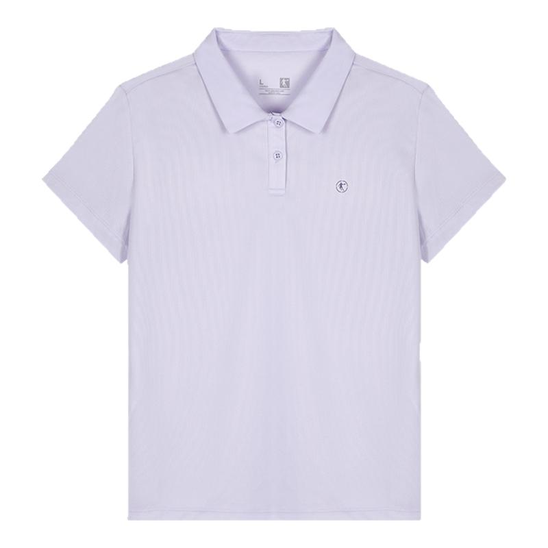 乔丹运动POLO衫女短袖2025夏季新款紫色工作服定制翻领女半袖T恤