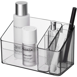 霜山镜柜收纳盒化妆品护肤品口红塑料带分装柜内透明桌面整理盒