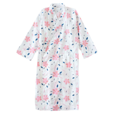 春秋全棉男女日系薄款和服睡袍