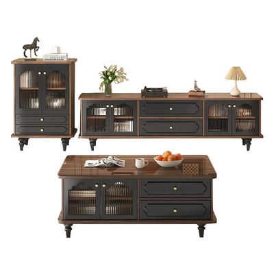 中古风电视柜客厅2025新款电视机柜小户型客厅家用收纳储物柜一体