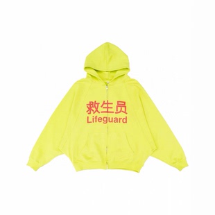 “救生员”VIBE ACW美式潮牌趣味亚文化连帽衫卫衣美式休闲外套女