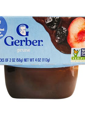 嘉宝Gerber进口宝宝1段西梅泥果汁儿童营养果泥辅食4组套装