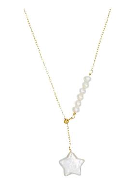 天然淡水珍珠Y字星星项链