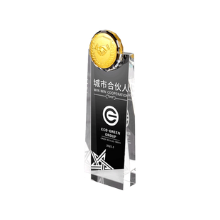 2025新款创意高档大气水晶奖杯定制定做高档年会优秀员工冠军奖牌